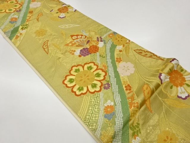 JAPANESE FUKURO OBI / WOVEN FLOWER CREST